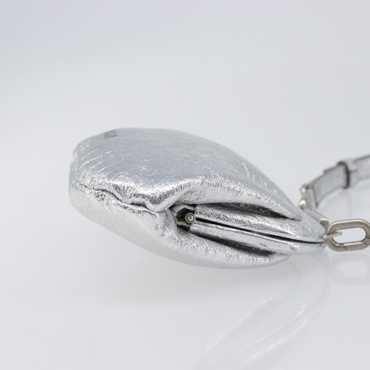 BALENCIAGA Cloudcoin Shoulder Pouch Leather Silver 618915 Auth 205922V