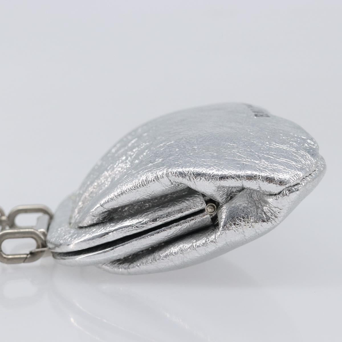 BALENCIAGA Cloudcoin Shoulder Pouch Leather Silver 618915 Auth 205922V