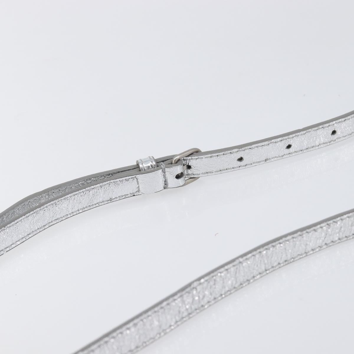BALENCIAGA Cloudcoin Shoulder Pouch Leather Silver 618915 Auth 205922V