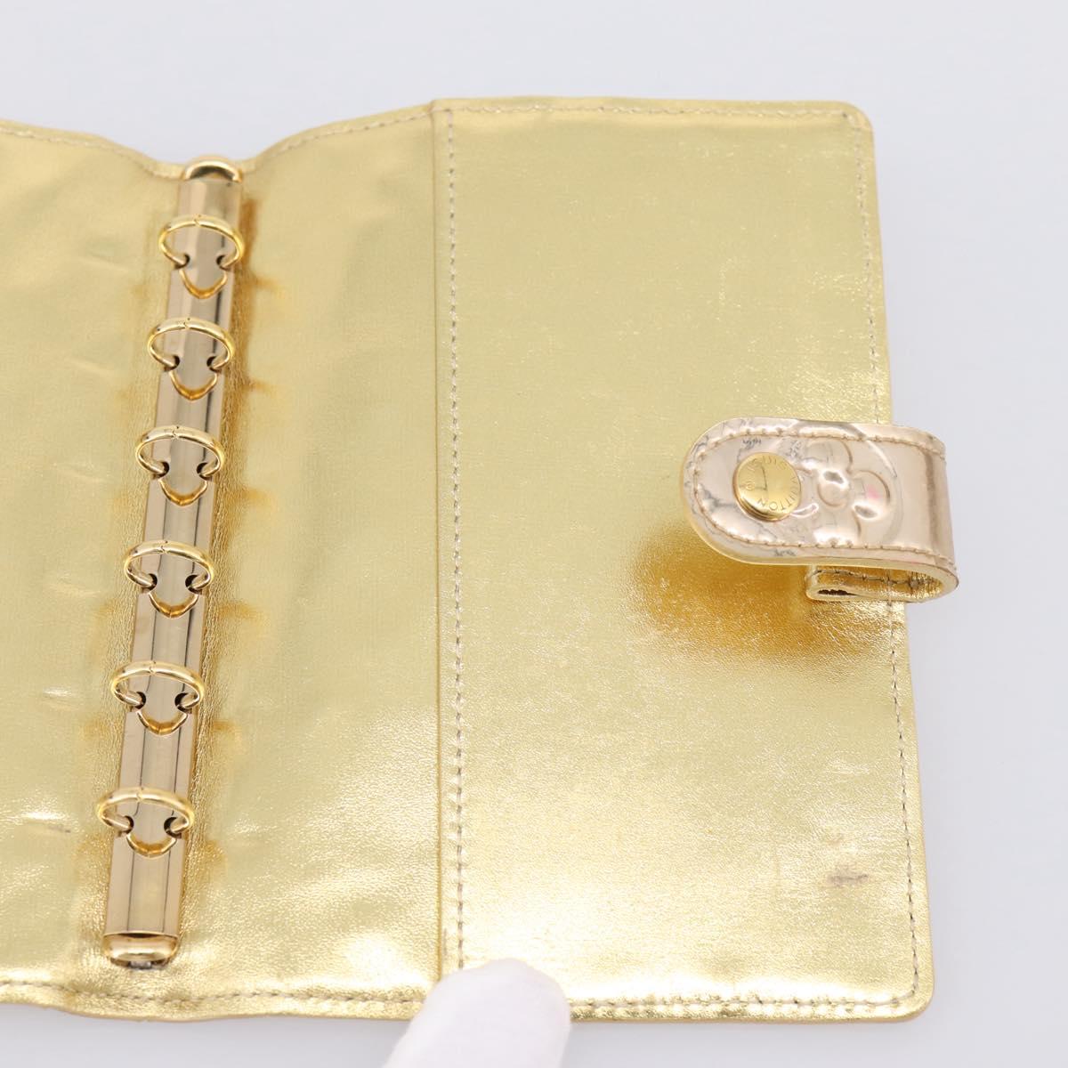 LOUIS VUITTON Miroir Agenda PM Day Planner Cover Gold R20962 LV Auth 205923A