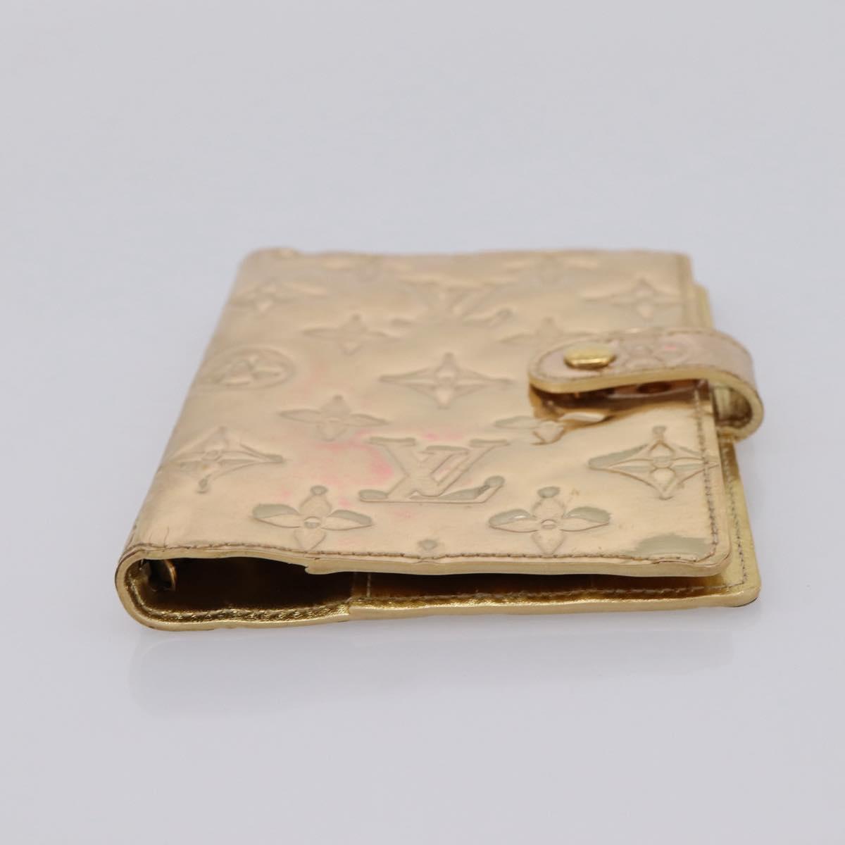 LOUIS VUITTON Miroir Agenda PM Day Planner Cover Gold R20962 LV Auth 205923A