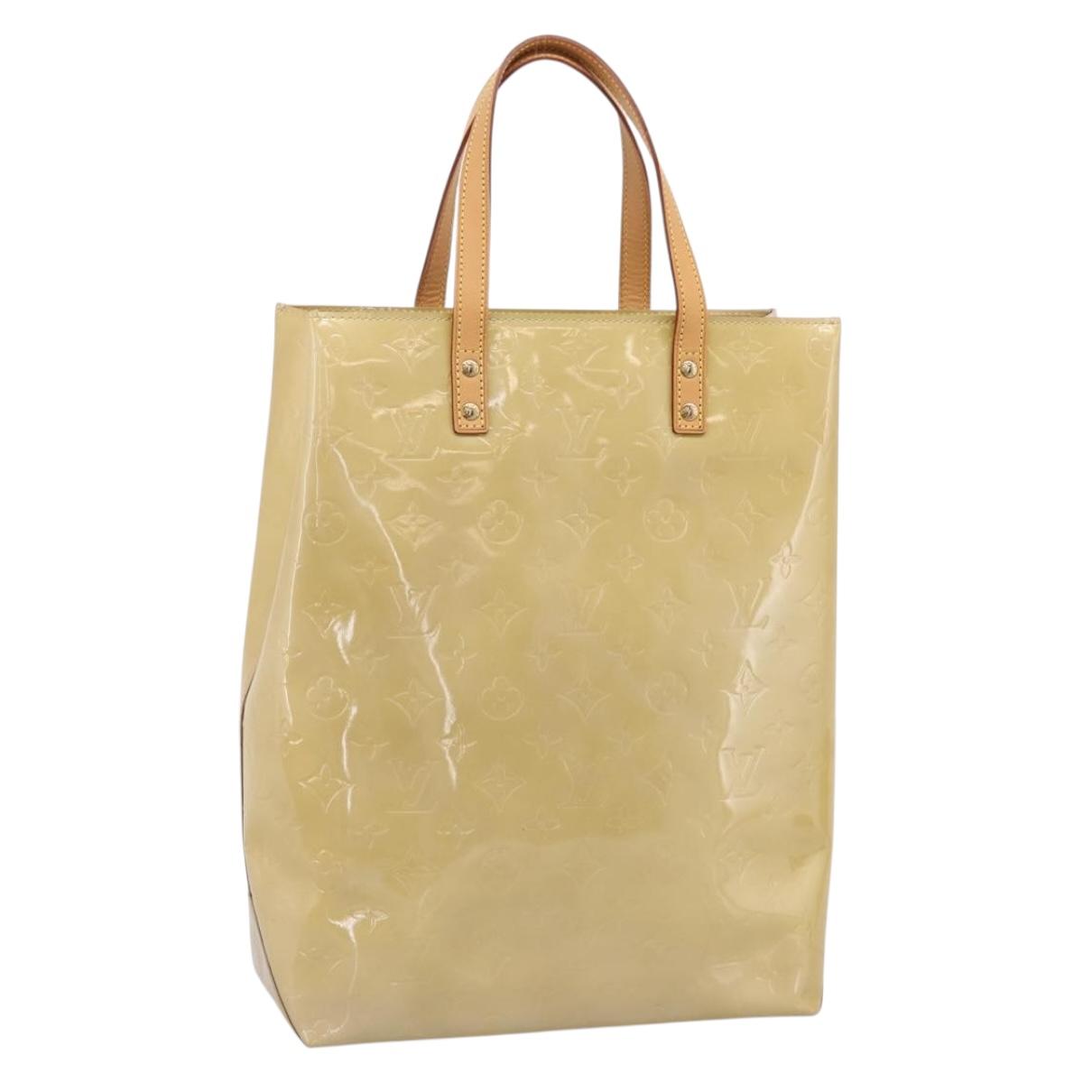 LOUIS VUITTON Monogram Vernis Reade MM Hand Bag Beige M91141 LV Auth 205928A