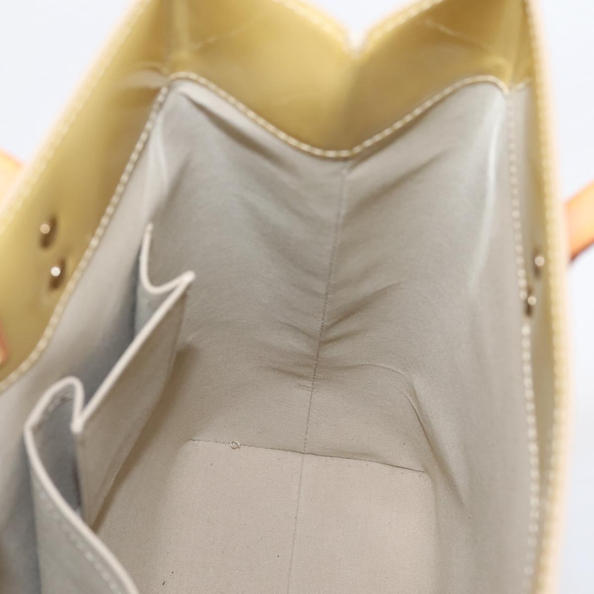 LOUIS VUITTON Monogram Vernis Reade MM Hand Bag Beige M91141 LV Auth 205928A