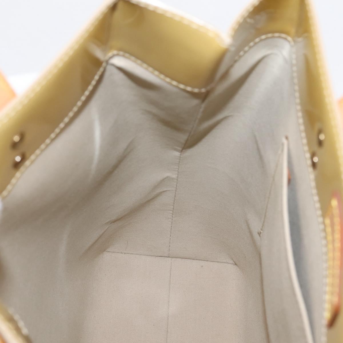 LOUIS VUITTON Monogram Vernis Reade MM Hand Bag Beige M91141 LV Auth 205928A