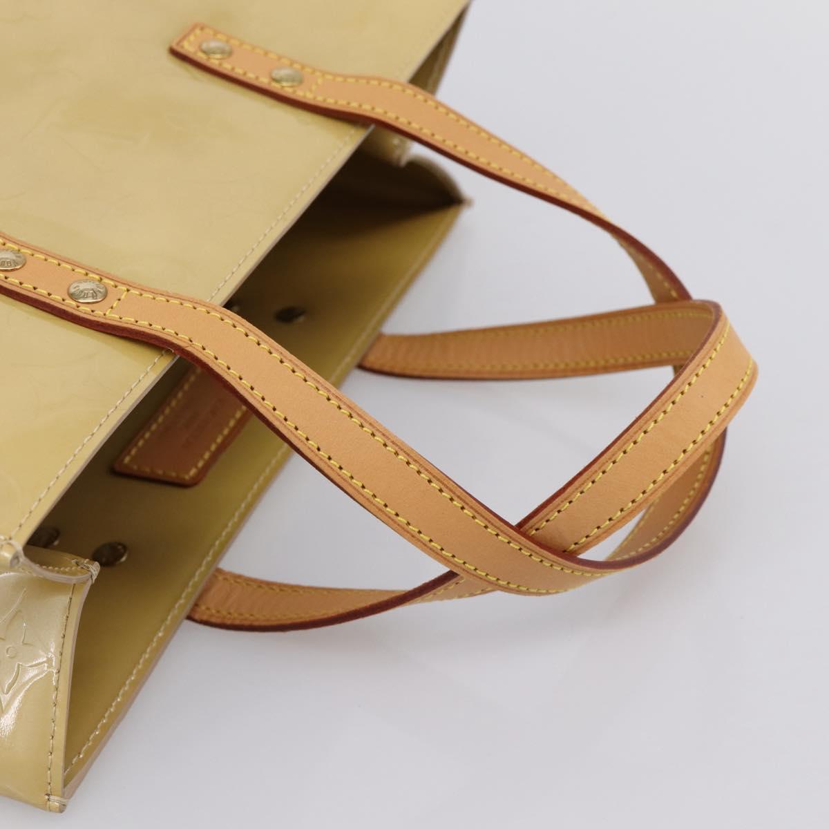 LOUIS VUITTON Monogram Vernis Reade MM Hand Bag Beige M91141 LV Auth 205928A