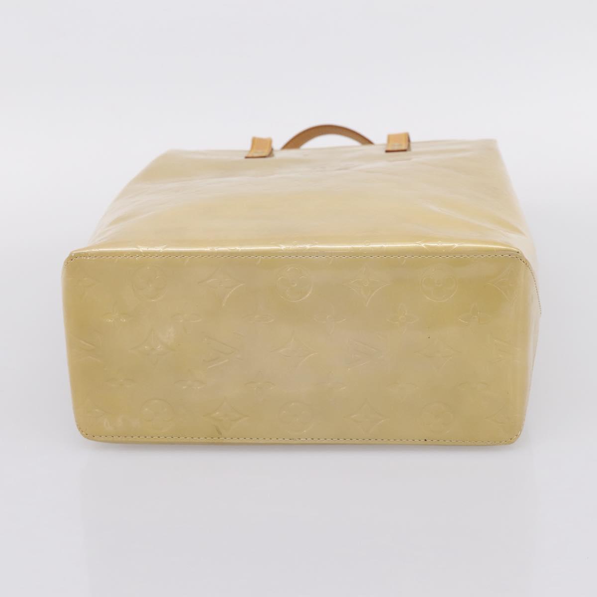 LOUIS VUITTON Monogram Vernis Reade MM Hand Bag Beige M91141 LV Auth 205928A