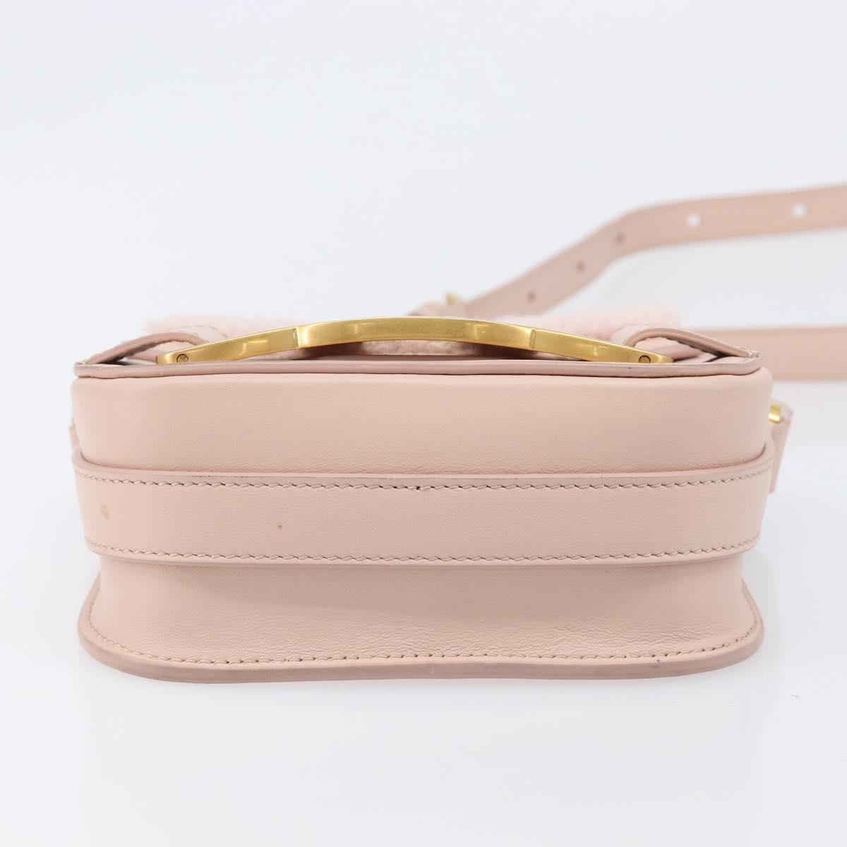 TOD’S Kate Shoulder Bag Mouton Pink Gold Tone Auth 205929V
