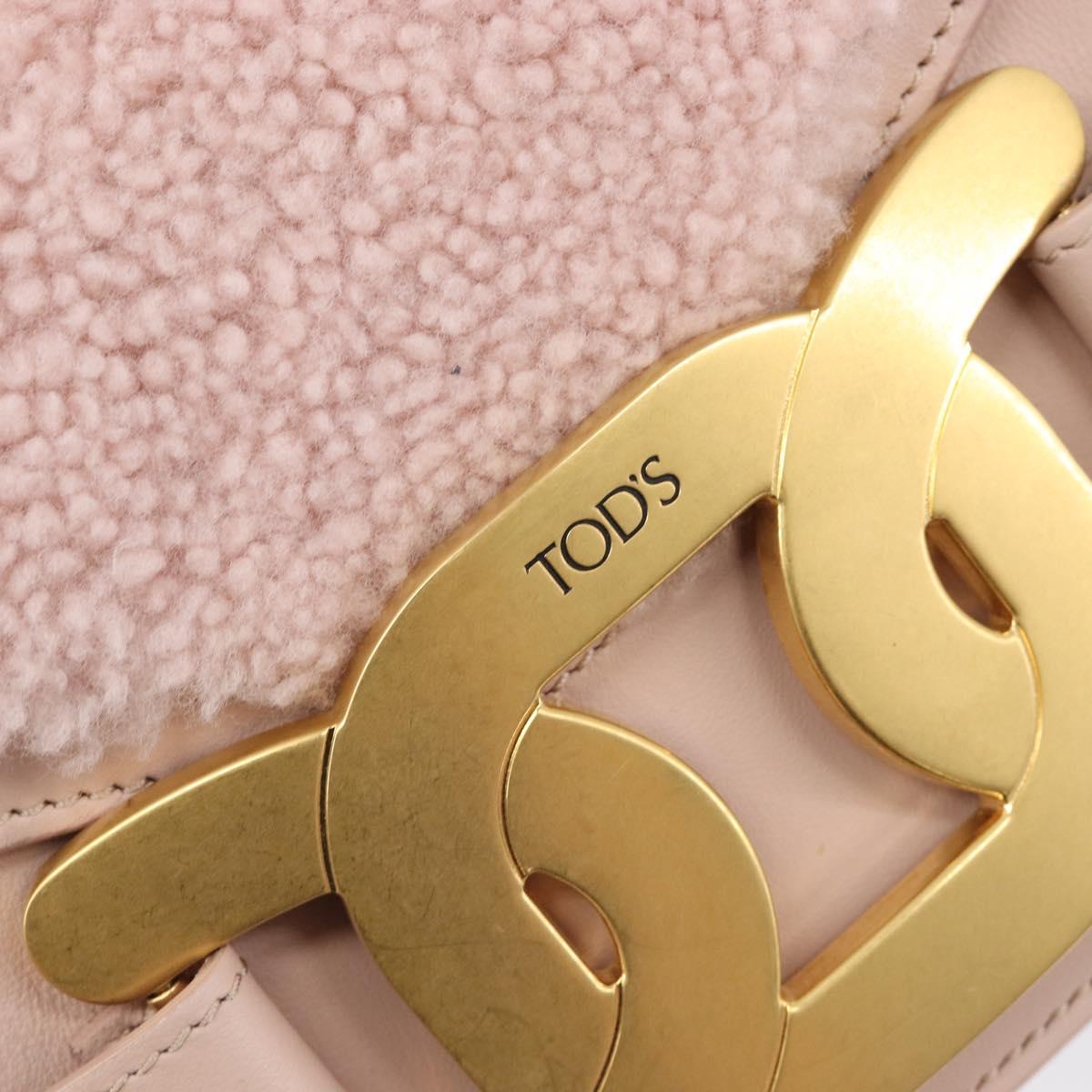 TODfS Kate Shoulder Bag Mouton Pink Gold Tone Auth 205929V