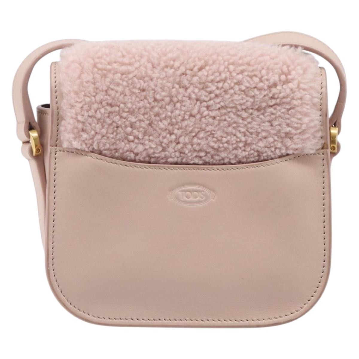 TODfS Kate Shoulder Bag Mouton Pink Gold Tone Auth 205929V