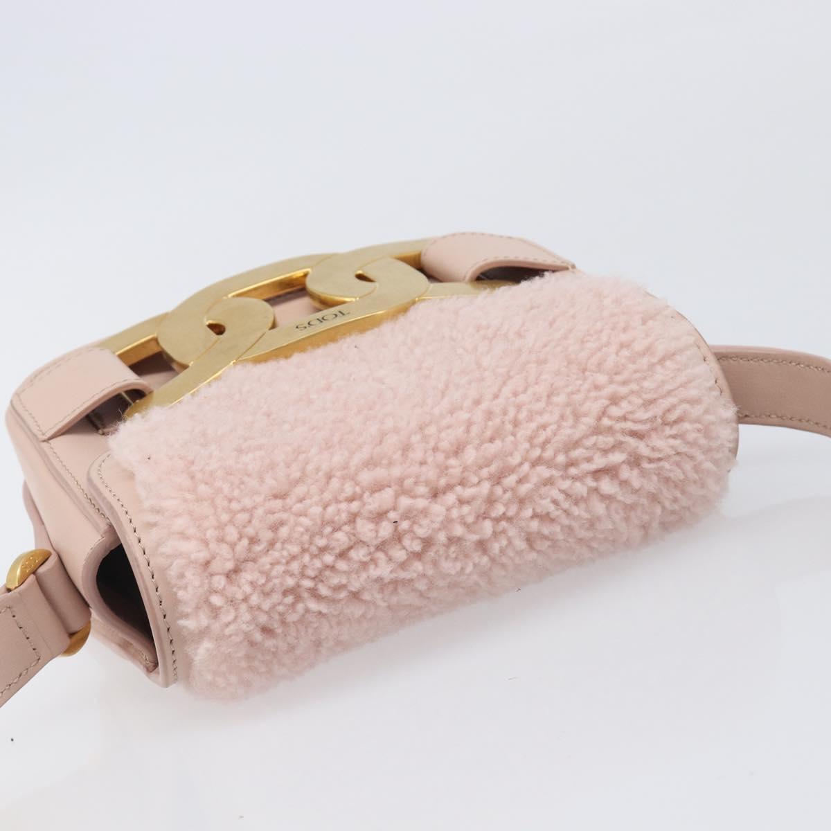 TODfS Kate Shoulder Bag Mouton Pink Gold Tone Auth 205929V