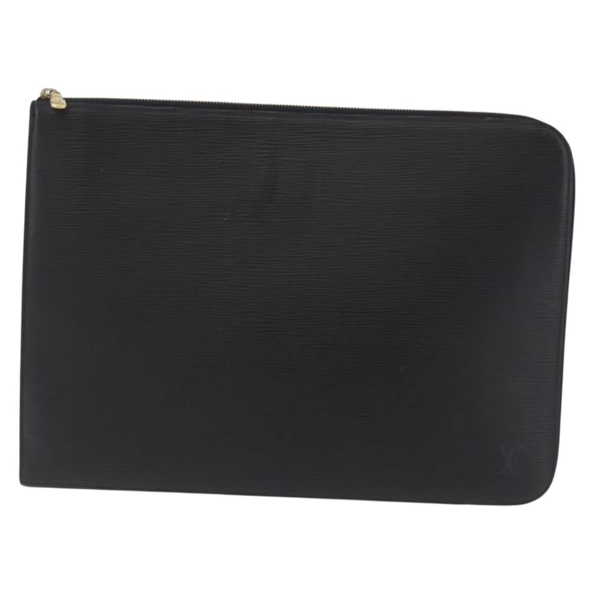 LOUIS VUITTON Epi Posh Documents Clutch Bag Black M54492 LV Auth 205934A