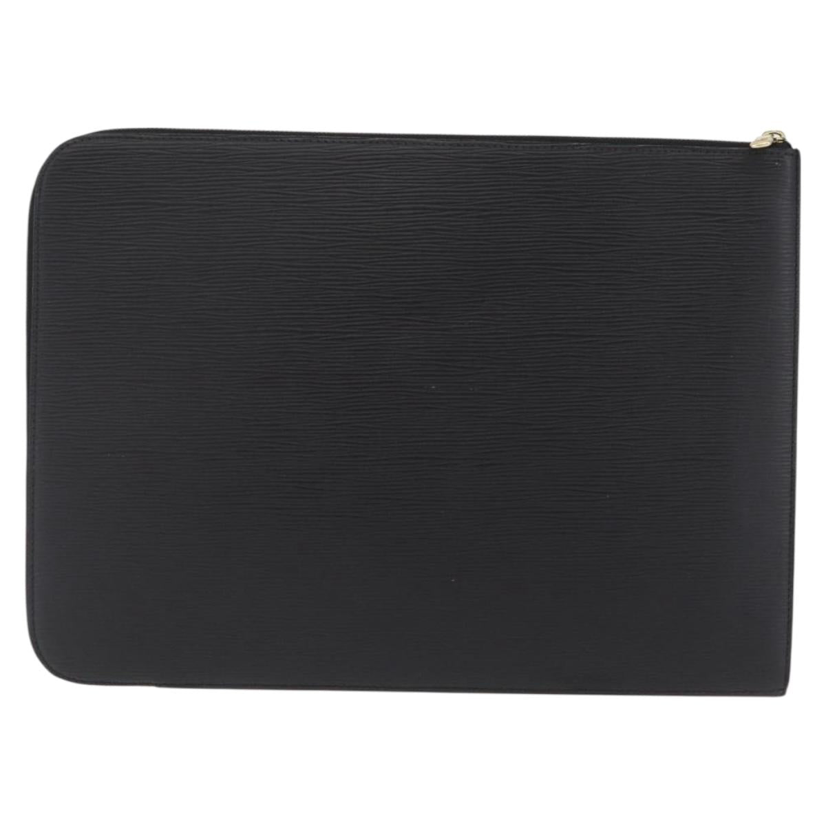 LOUIS VUITTON Epi Posh Documents Clutch Bag Black M54492 LV Auth 205934A