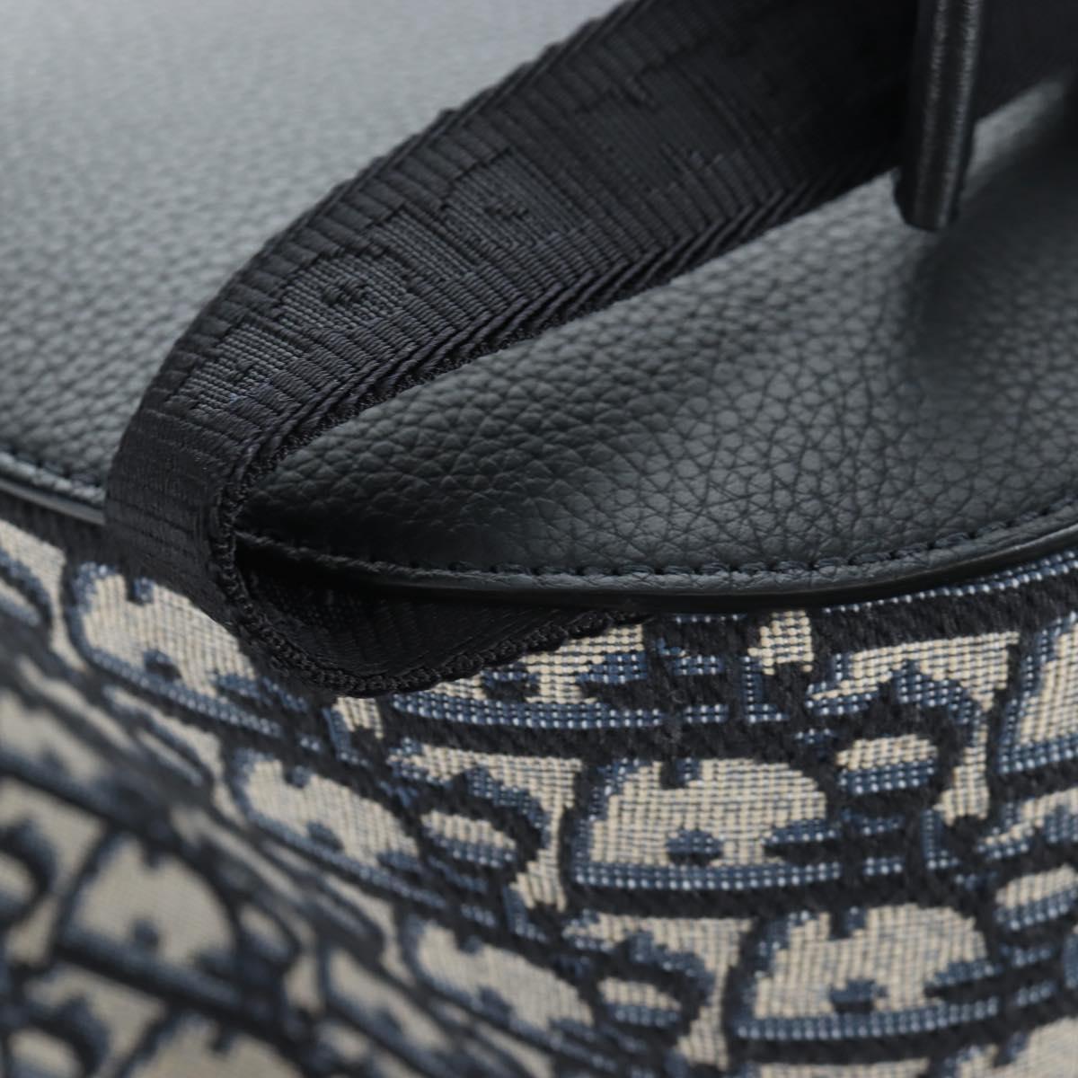 Christian Dior Trotter Canvas Saddle Oblique Gallop Backpack Navy Auth 205942SAM