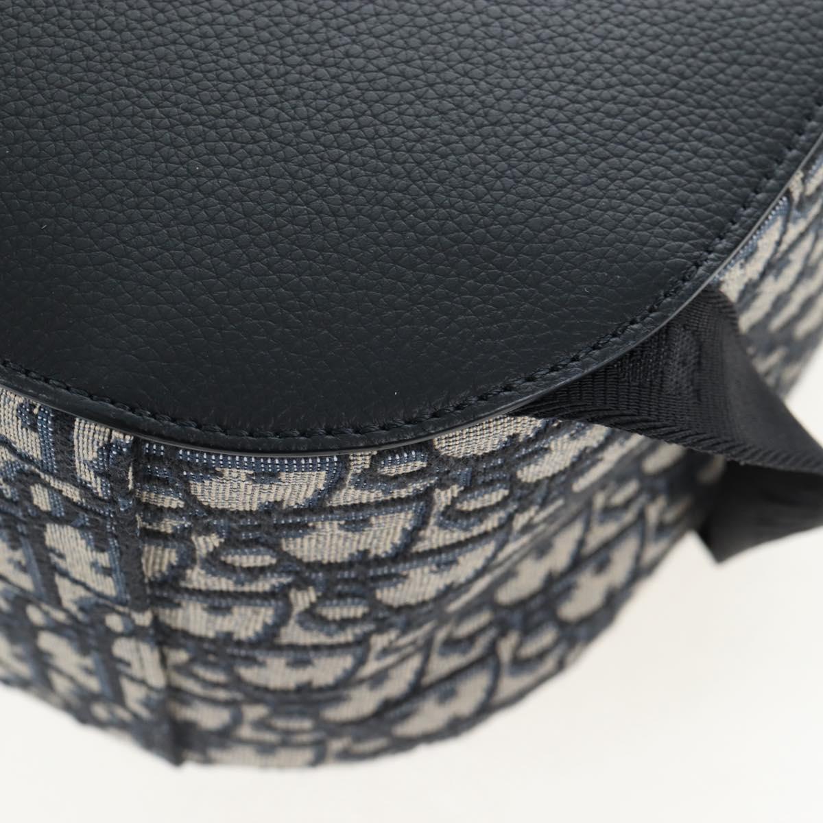 Christian Dior Trotter Canvas Saddle Oblique Gallop Backpack Navy Auth 205942SAM