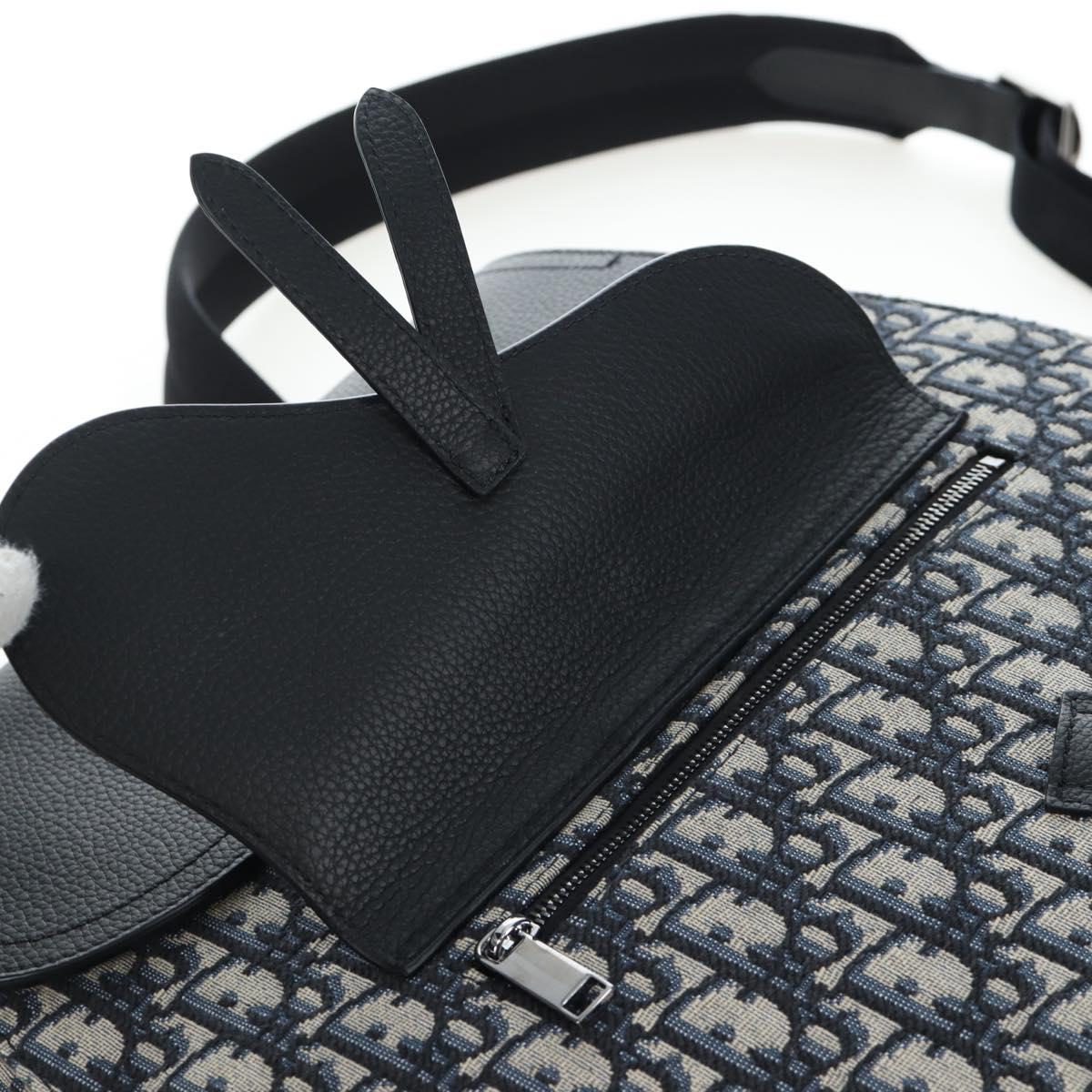 Christian Dior Trotter Canvas Saddle Oblique Gallop Backpack Navy Auth 205942SAM