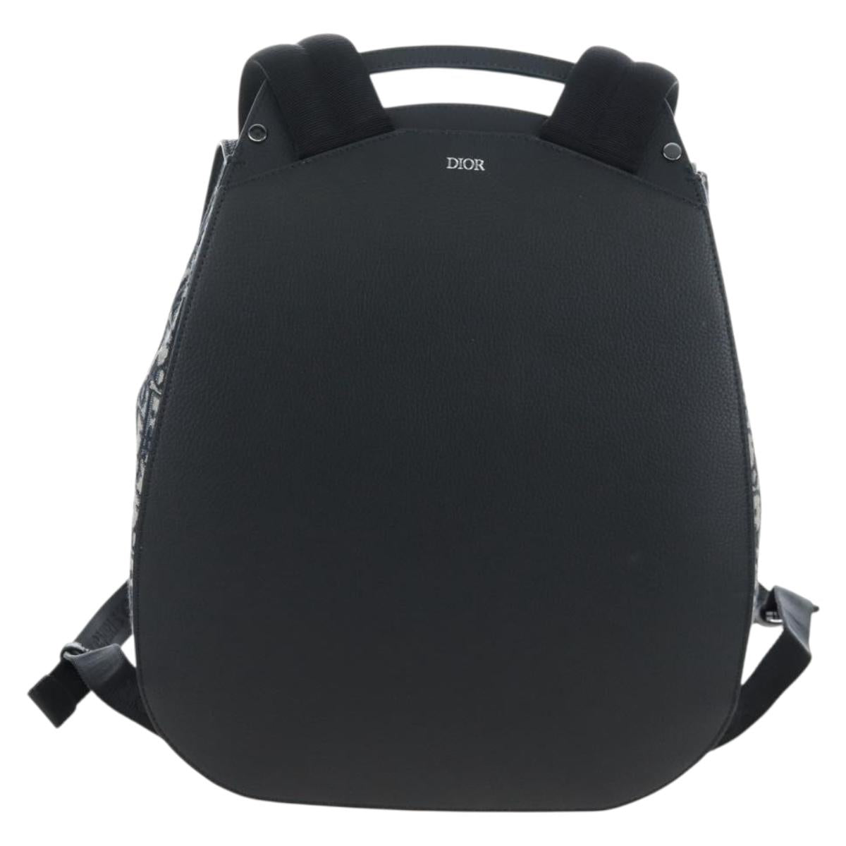Christian Dior Trotter Canvas Saddle Oblique Gallop Backpack Navy Auth 205942SAM