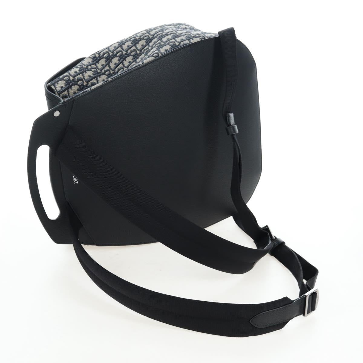 Christian Dior Trotter Canvas Saddle Oblique Gallop Backpack Navy Auth 205942SAM