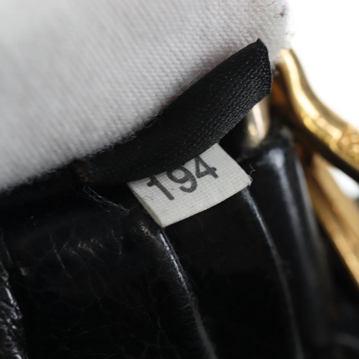 Miu Miu Hand Bag Vitellolux 2way Black Gold Auth 205943V