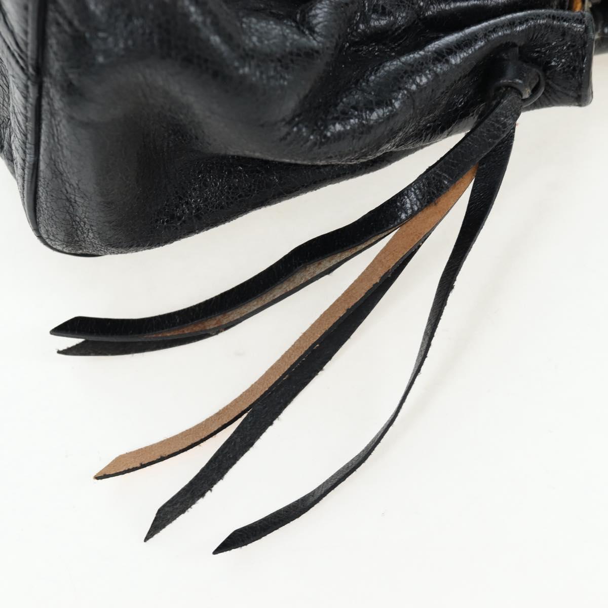 Miu Miu Hand Bag Vitellolux 2way Black Gold Auth 205943V