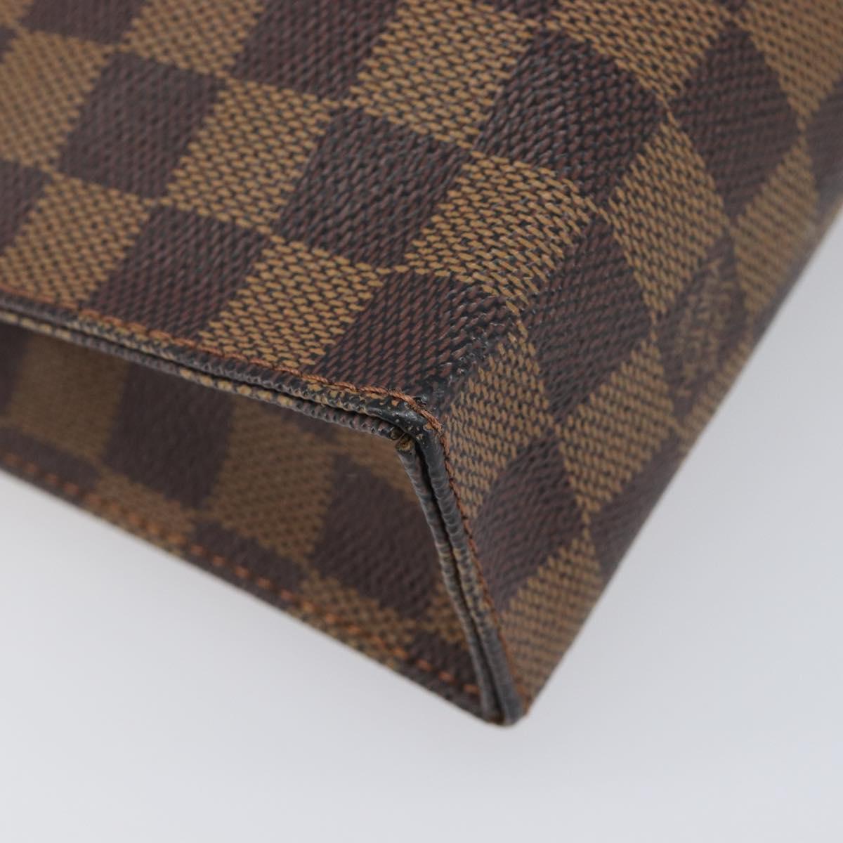 LOUIS VUITTON Damier Ebene Poche Toilette 26 Pouch N47543 LV Auth 205944A