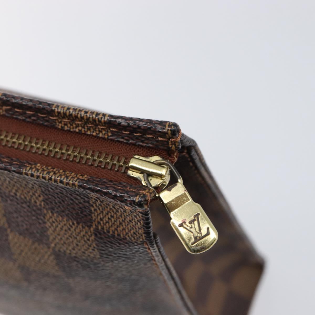 LOUIS VUITTON Damier Ebene Poche Toilette 26 Pouch N47543 LV Auth 205944A