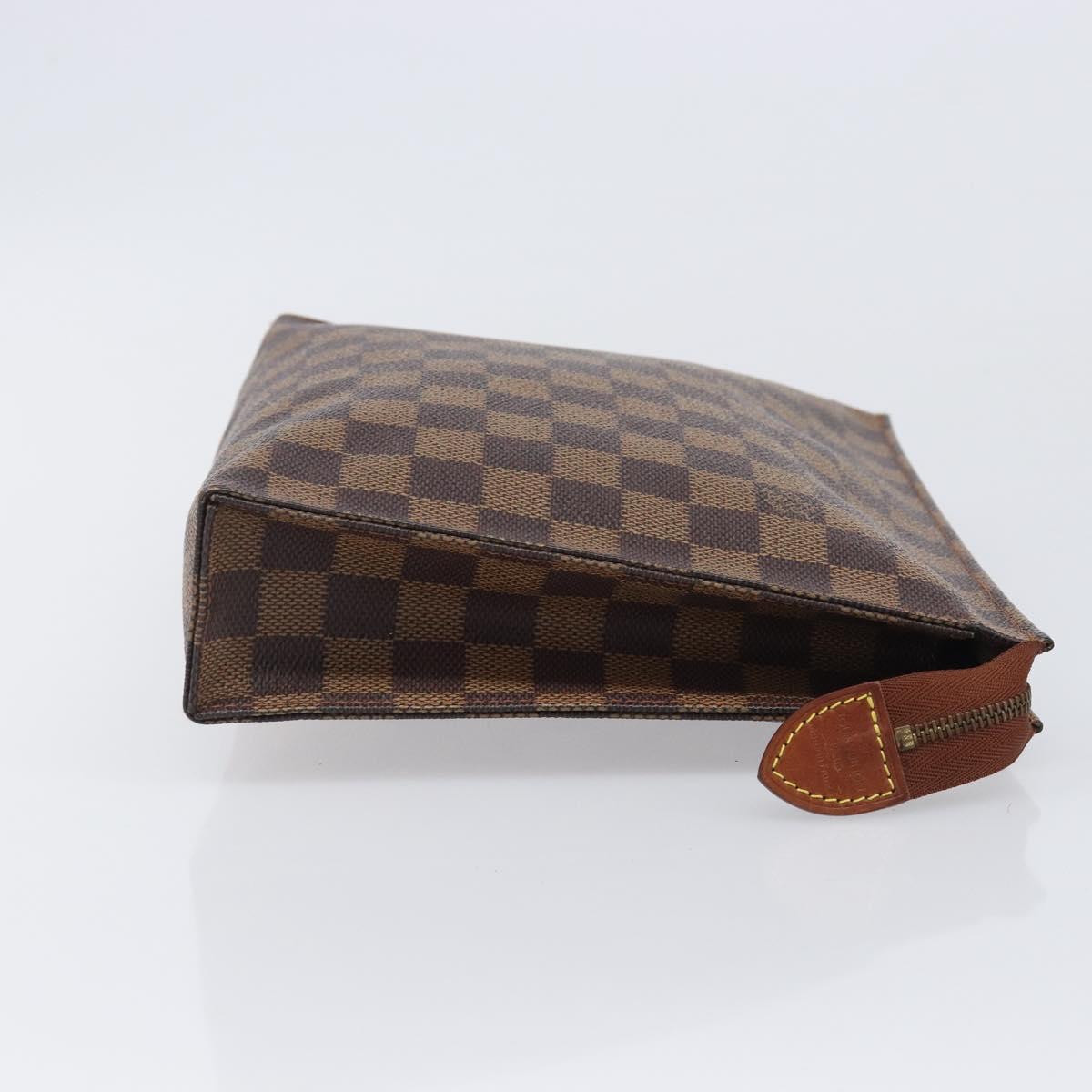LOUIS VUITTON Damier Ebene Poche Toilette 26 Pouch N47543 LV Auth 205944A