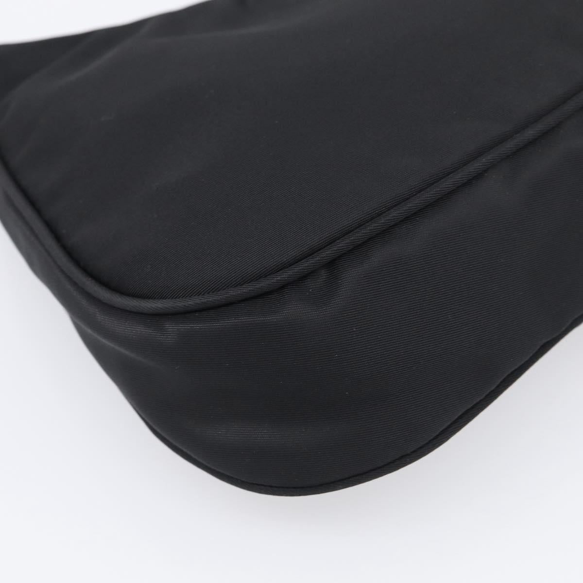 PRADA Accessory Pouch Nylon Black Silver Auth 205946A