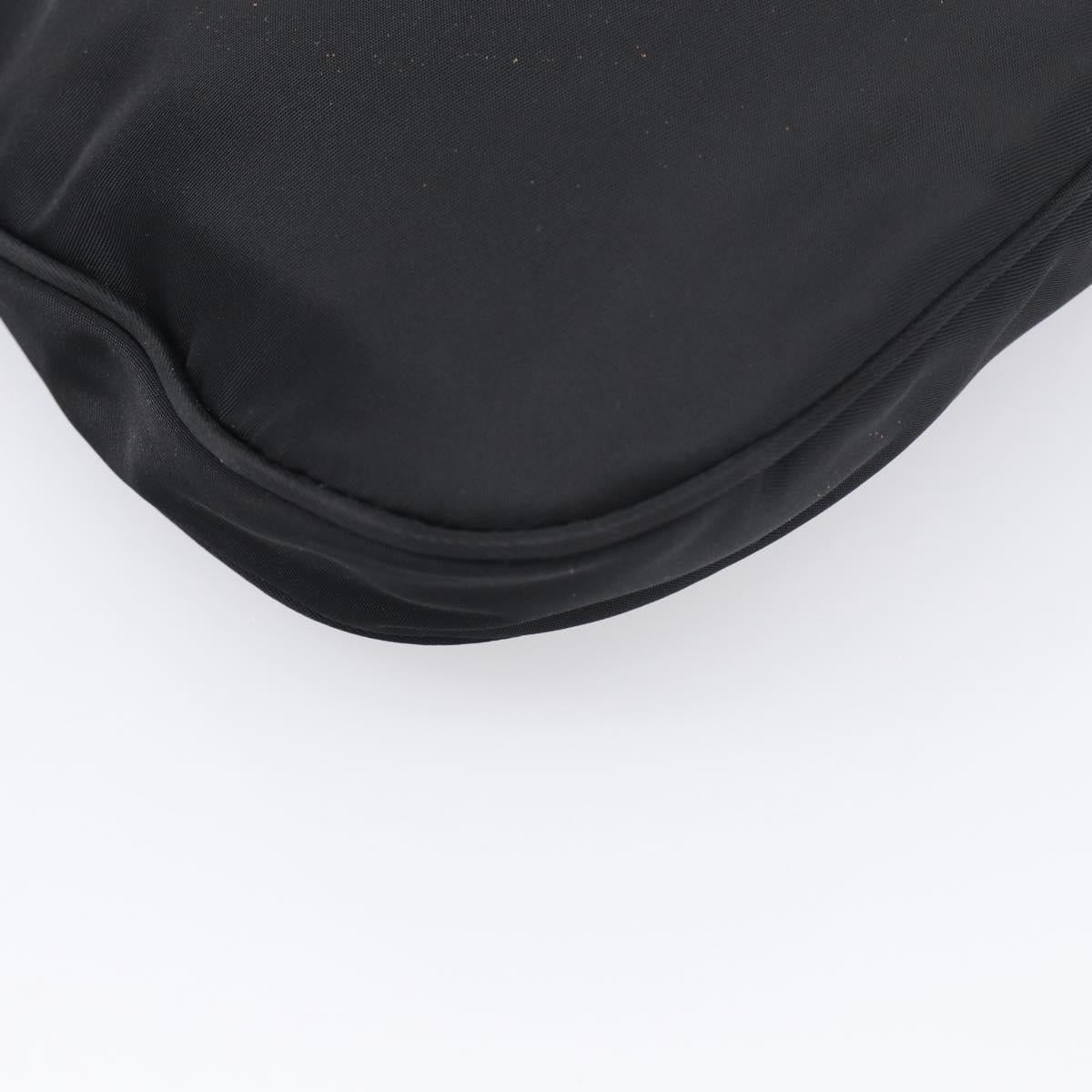 PRADA Accessory Pouch Nylon Black Silver Auth 205946A