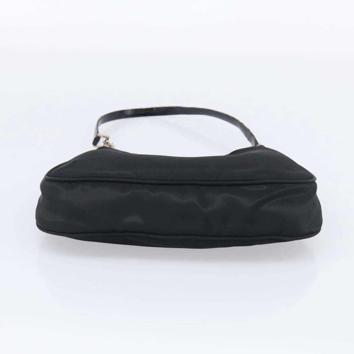 PRADA Accessory Pouch Nylon Black Silver Auth 205946A