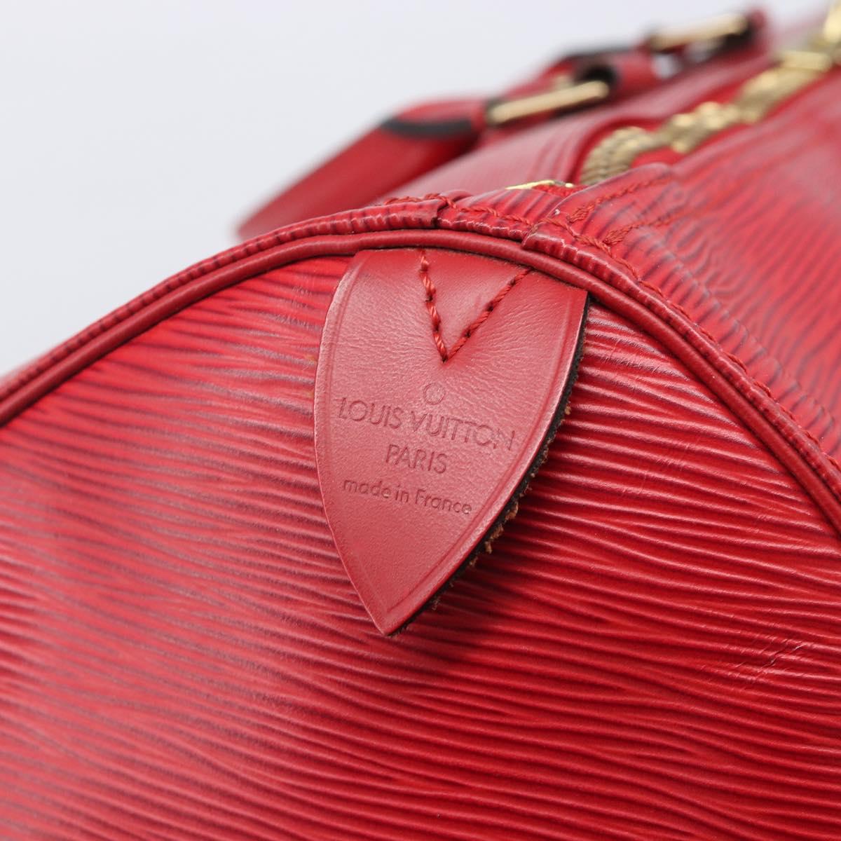 LOUIS VUITTON Epi Keepall 50 Boston Bag Red M42967 LV Auth 205950A