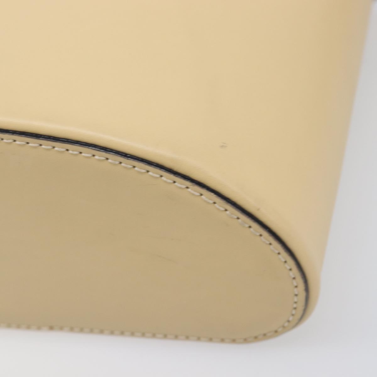 CELINE Vanity Shoulder Bag Leather 2way Beige Gold Tone Auth 205952A