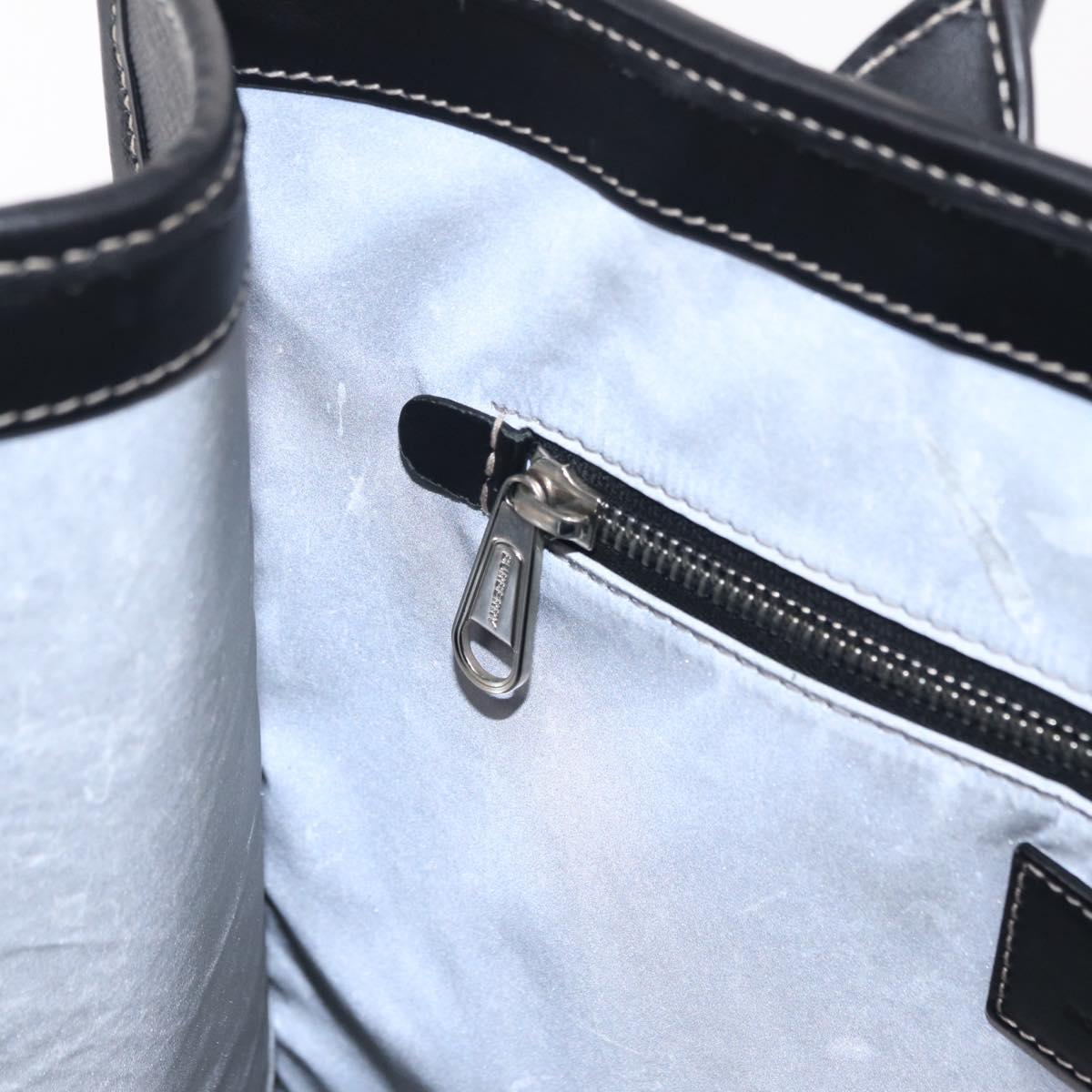 BURBERRY Nova Check Hand Bag PVC Leather Black Red Auth 205962