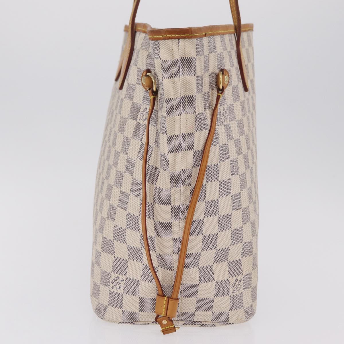 LOUIS VUITTON Damier Azur Neverfull MM Tote Bag N41605 LV Auth 205971A