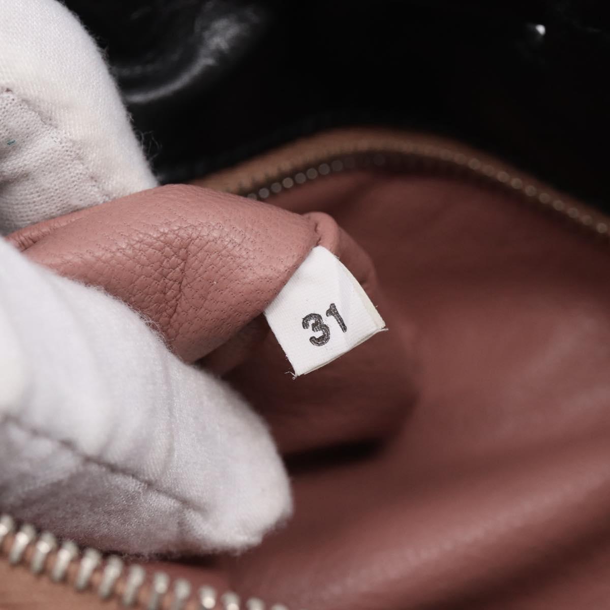 PRADA Tote Bag Leather Black Silver Auth 205973M
