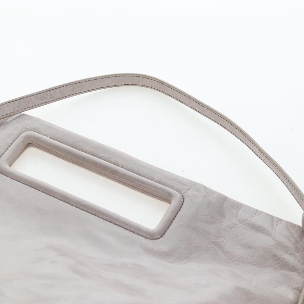 Miu Miu Shoulder Bag Vitellolux Gray Gold Auth 205975V