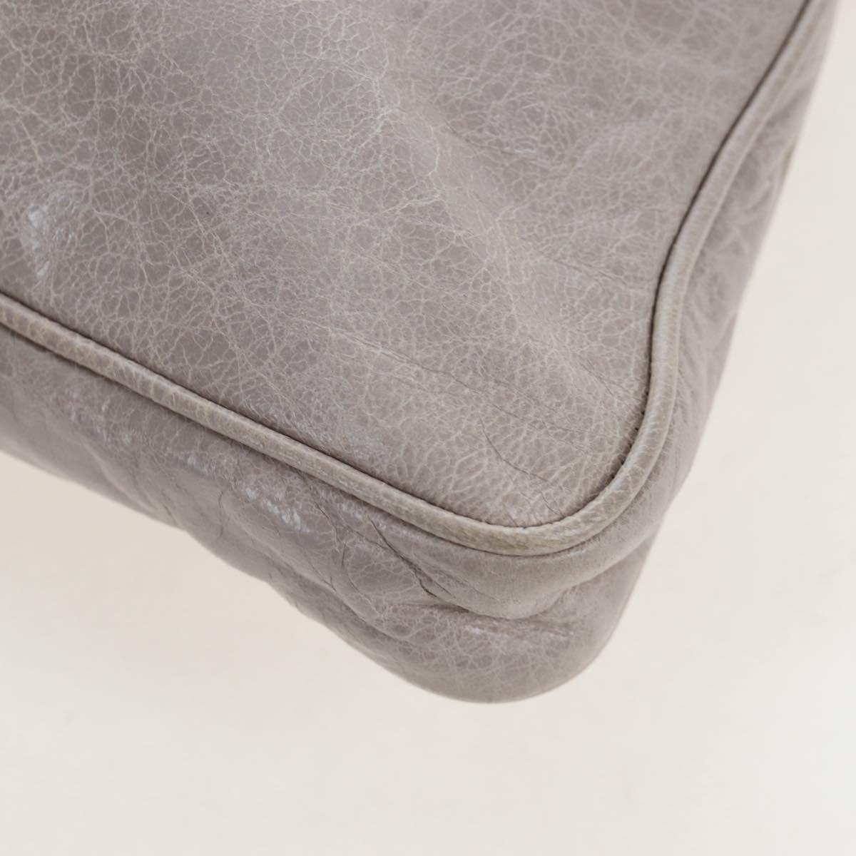 Miu Miu Shoulder Bag Vitellolux Gray Gold Auth 205975V