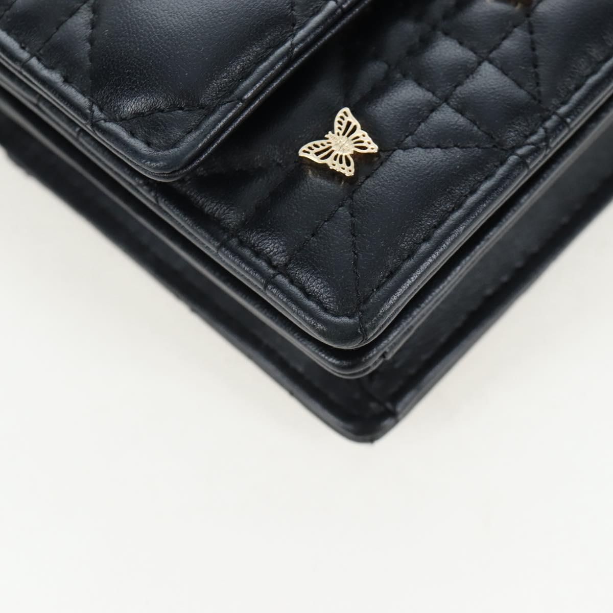 Christian Dior Cannage Miss Dior Chain Bag Lamb Skin 2way Black Auth 205981SAM