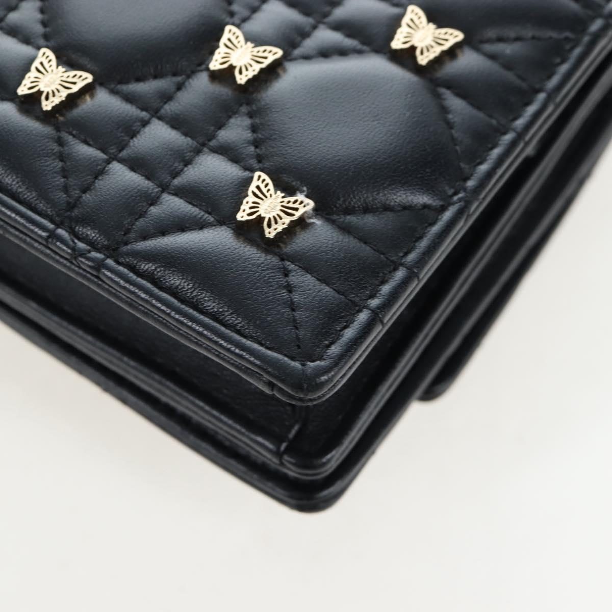 Christian Dior Cannage Miss Dior Chain Bag Lamb Skin 2way Black Auth 205981SAM