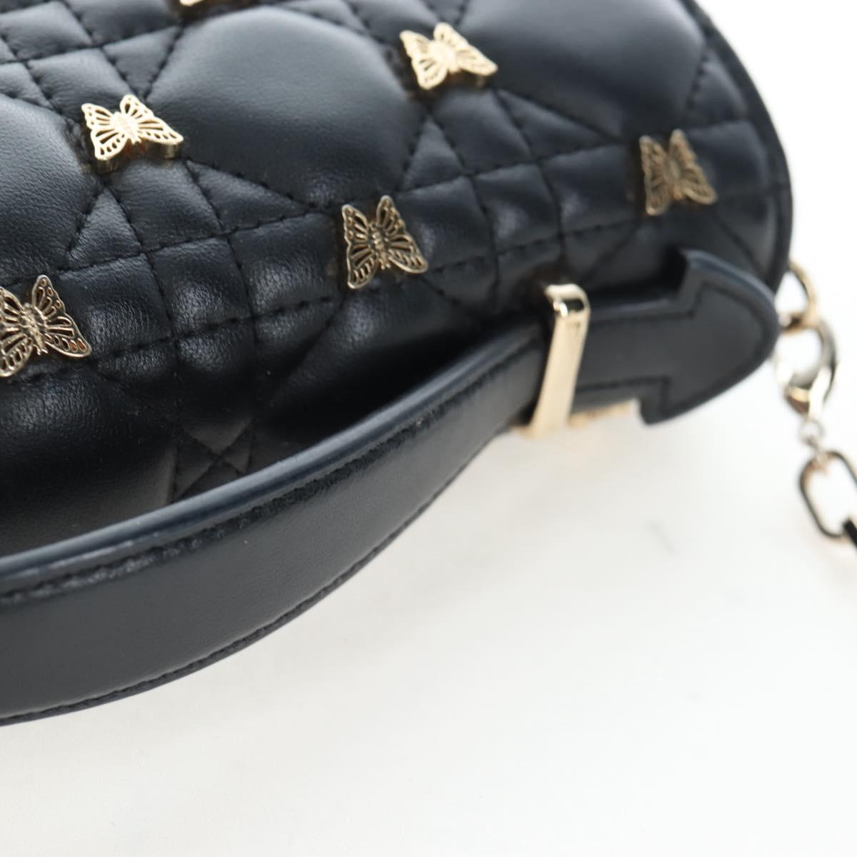 Christian Dior Cannage Miss Dior Chain Bag Lamb Skin 2way Black Auth 205981SAM