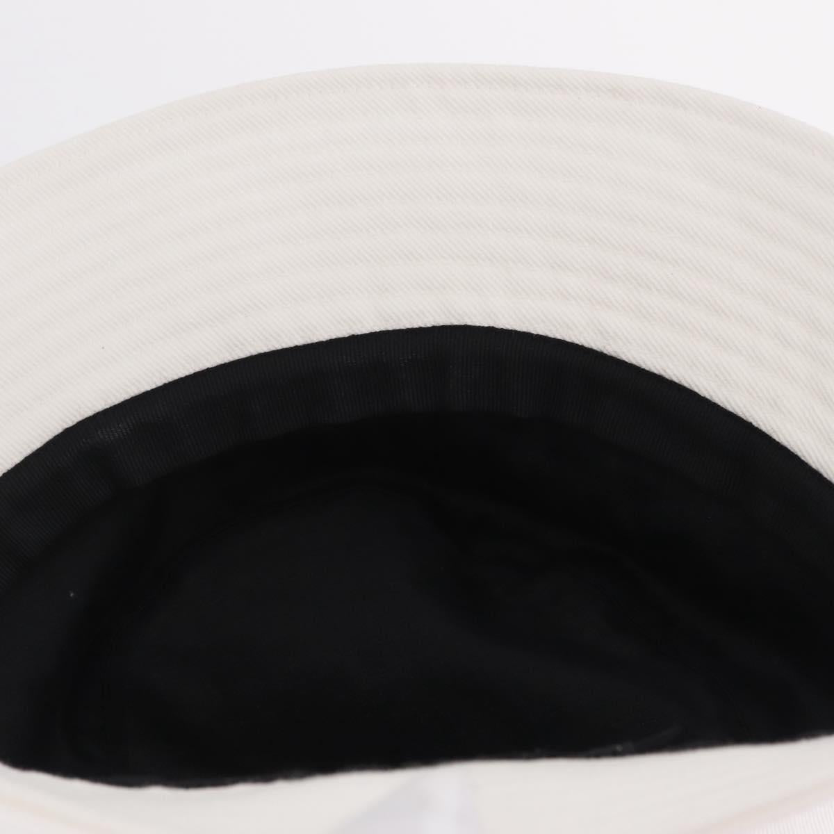 CHANEL Hat Canvas M White CC Auth 205982M