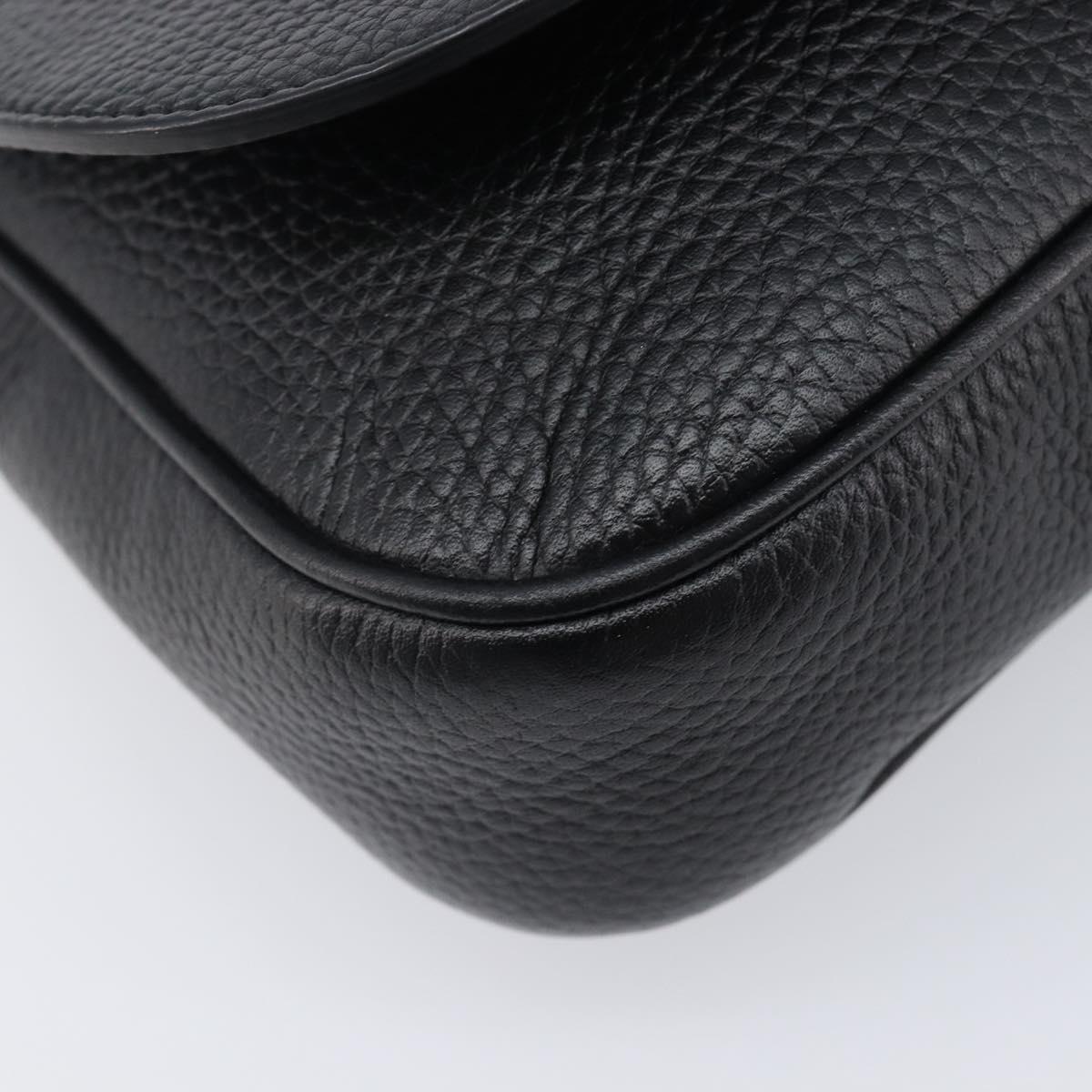 GUCCI Soho Chain Shoulder Bag Leather Black Gold 336752 Auth 205989M