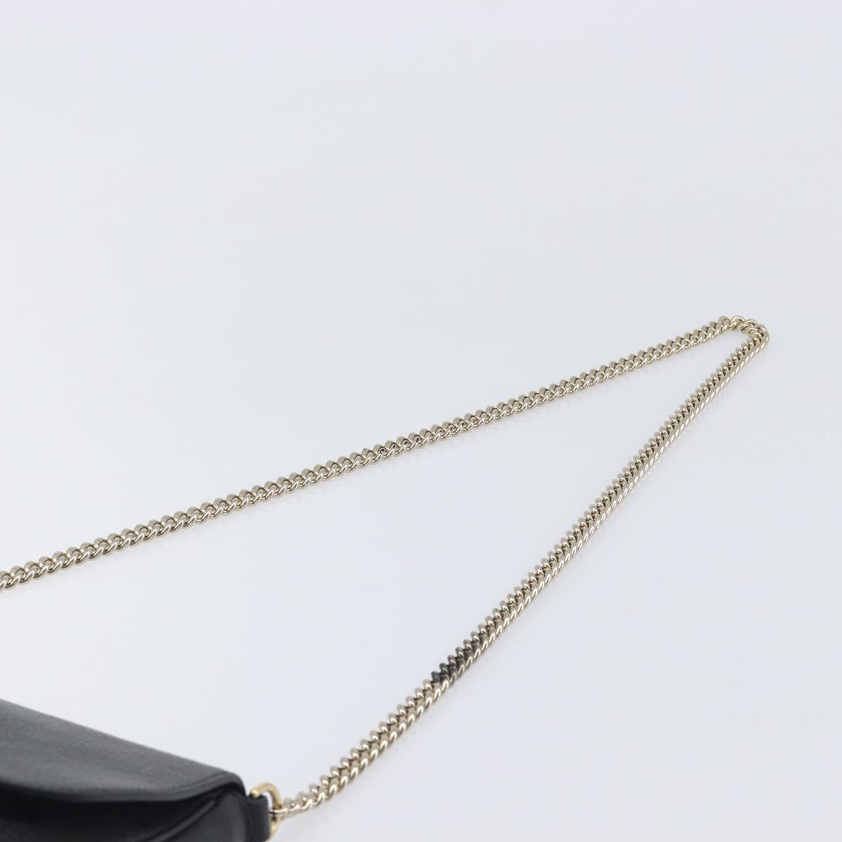 GUCCI Soho Chain Shoulder Bag Leather Black Gold 336752 Auth 205989M