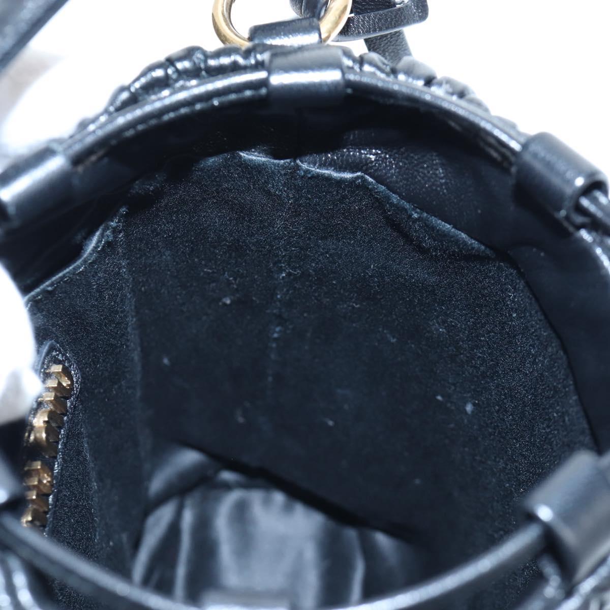 Miu Miu Matelasse Shoulder Bag Leather 2way Black Gold Auth 205997M