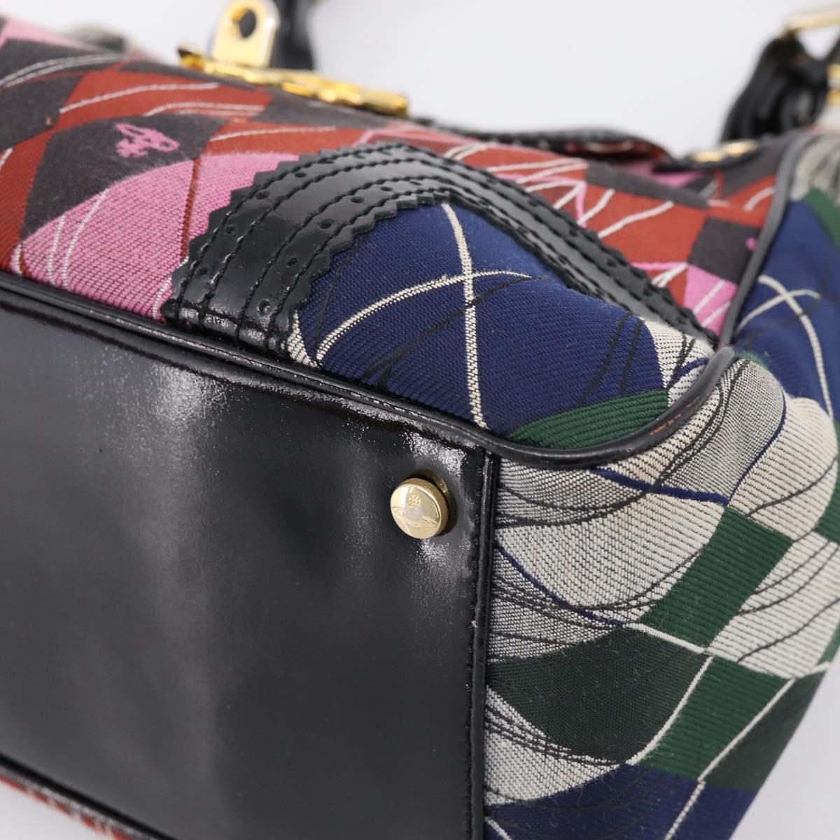Vivienne Westwood Shoulder Bag Canvas Multicolor Gold Auth 205998V