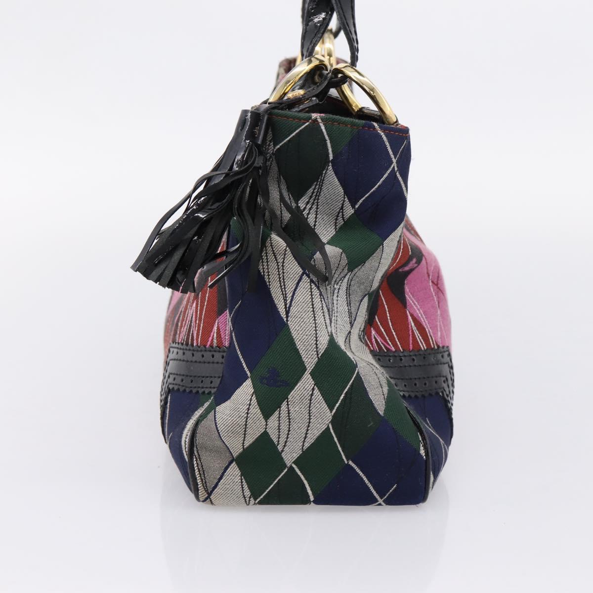 Vivienne Westwood Shoulder Bag Canvas Multicolor Gold Auth 205998V