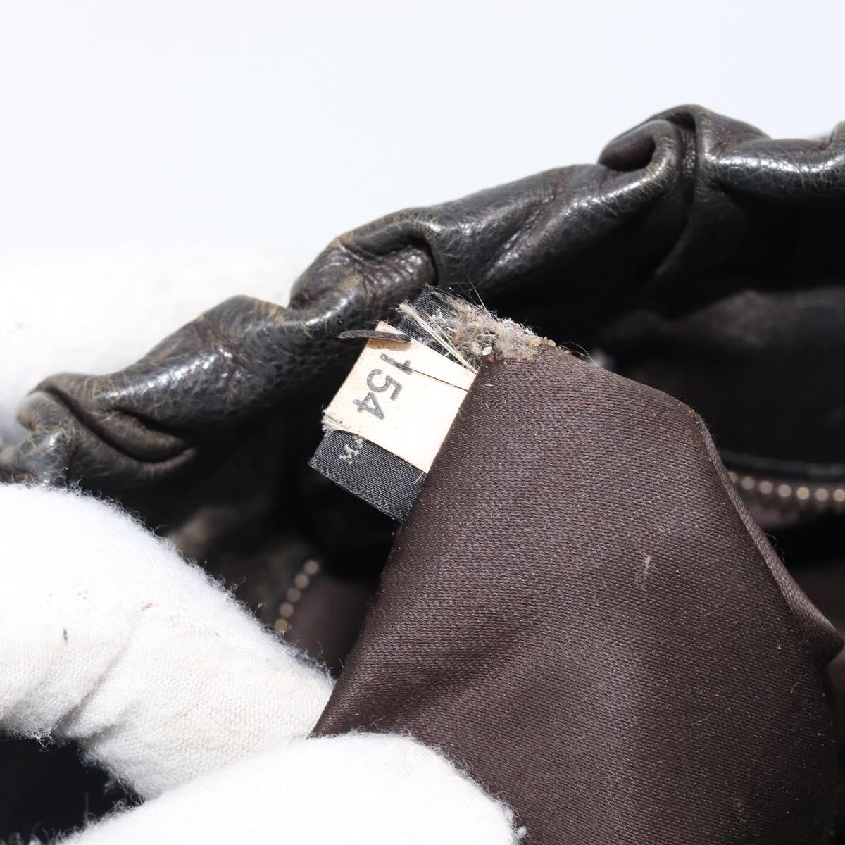 Miu Miu Hand Bag Vitellolux Black Gold Auth 206001A