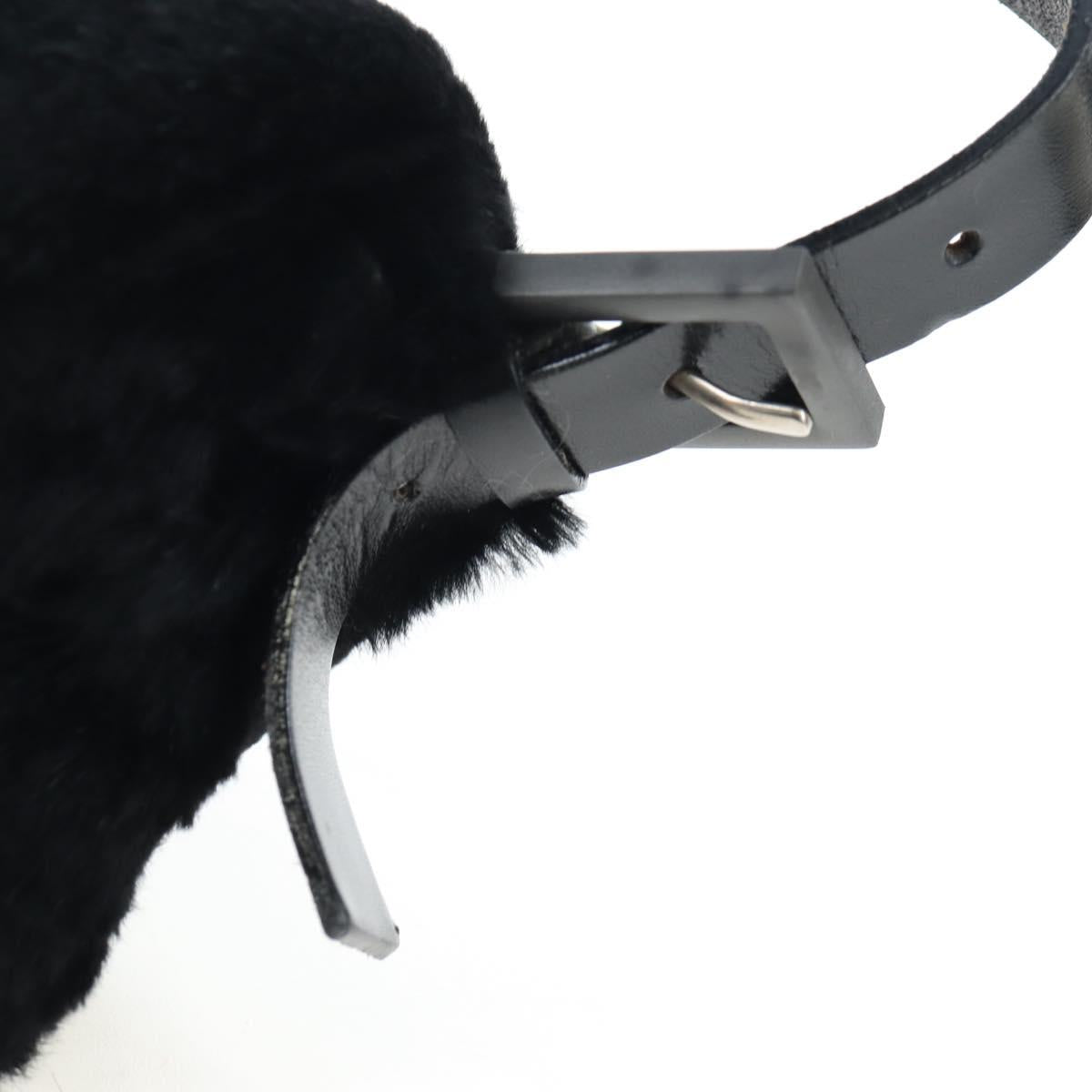FENDI Mamma Baguette Shoulder Bag Fur Black Auth 206008SAM
