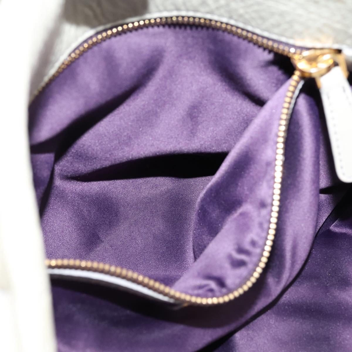 Miu Miu Tote Bag Vitellolux Gray Gold Auth 206009V
