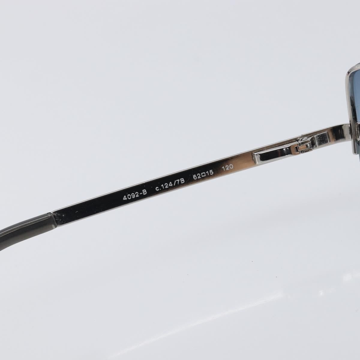 CHANEL COCO Mark Sunglasses Metal Silver CC Auth 206011M