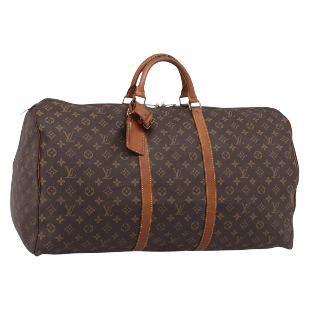 LOUIS VUITTON Monogram Keepall 60 Boston Bag M41422 LV Auth 206035